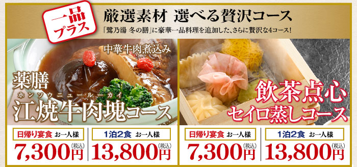厳選素材 選べる贅沢コース／薬膳 江焼牛肉塊コース、飲茶点心 セイロ蒸しコース